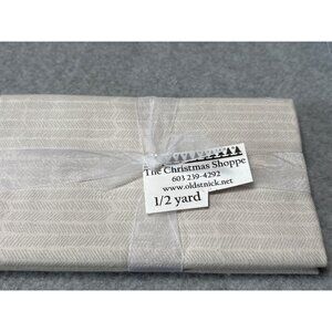 1/2 yard Beige Chevron Fabric Cotton Wrap with Sheer Ribbon